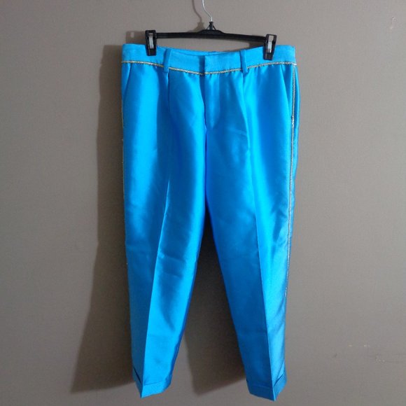 Thakoon Pants - Thakoon Sample S Blue Dress Pants Chain Detail